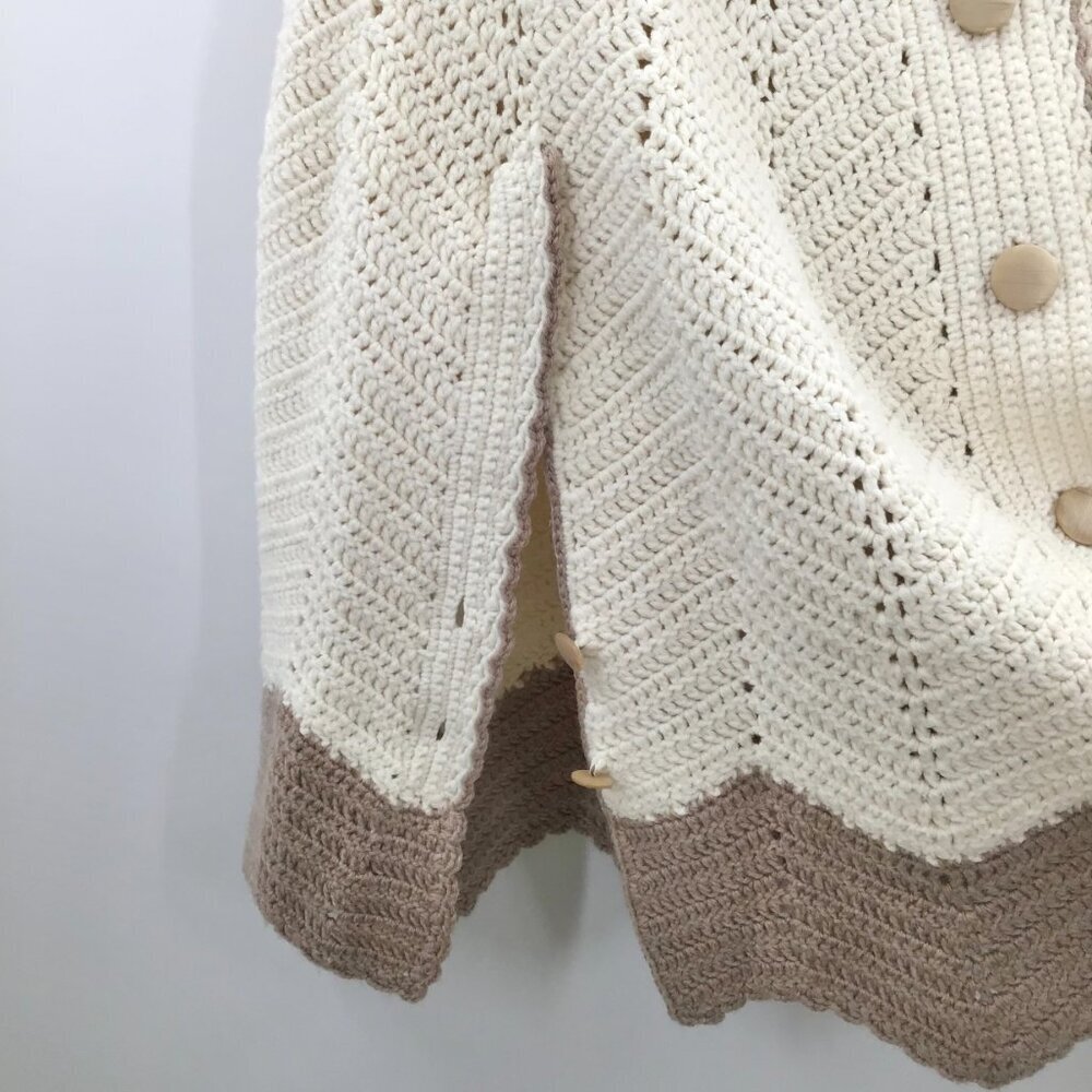 VTG Hand Crochet OS Capelet Short Cape Cream Boho Cottagecore Cosplay Prairie - Picture 9 of 11